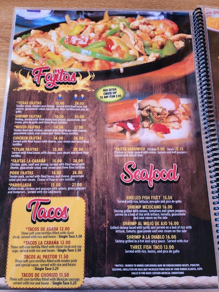 La Cabana Mexican Restaurant Menu image 3